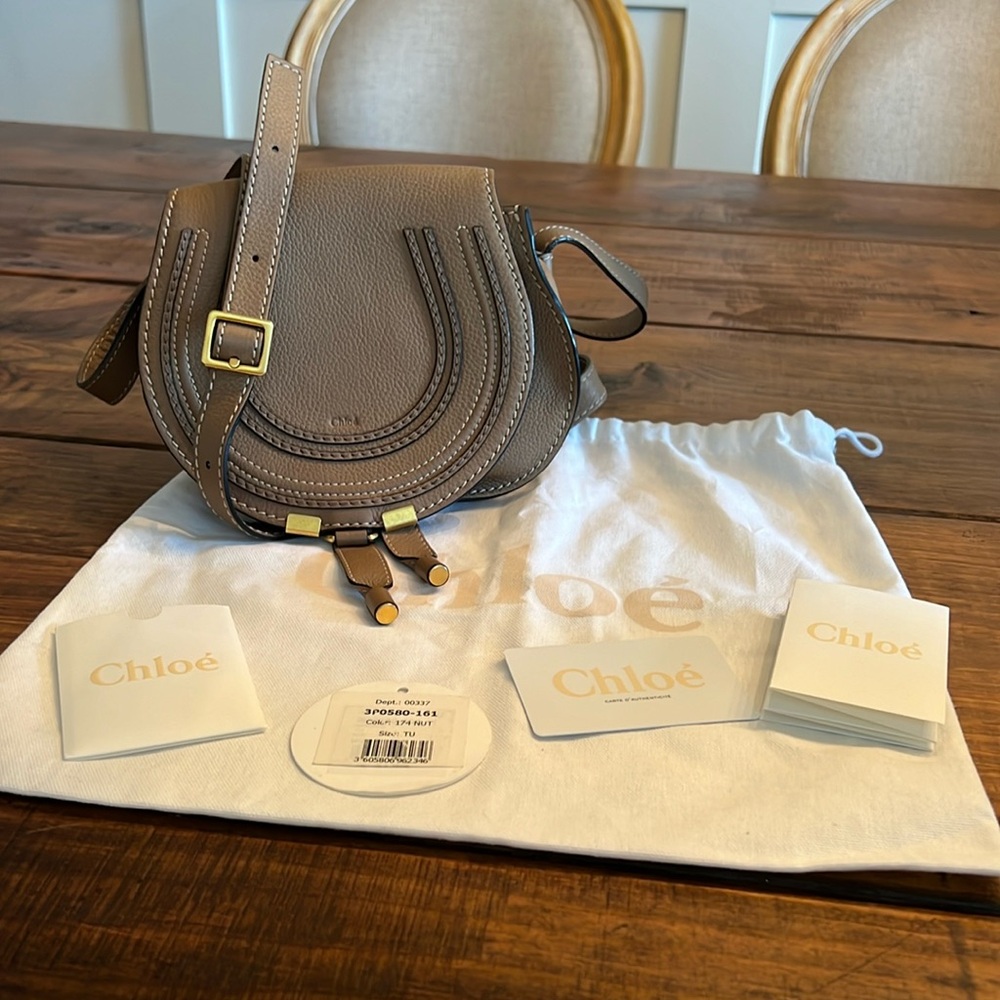 Chloe Grained Calfskin Small Marcie Saddle Bag